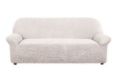 Чехлы для мебели Чехол на 3-х местный диван Микрофибра Жемчужный Еврочехол