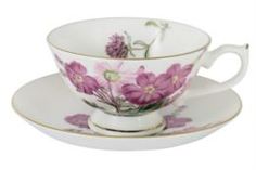 Чайные пары и сервизы Чашка с блюдцем 0.2л роз.цветы лаура Annalafarg