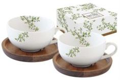 Чайные пары и сервизы Набор чашек для кофе с крышками натура Easy life El-r1081/ntra