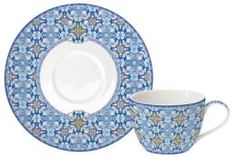 Чайные пары и сервизы Чашка с блюдцем 0.24л майолика голубая Easy life El-r0939/maib