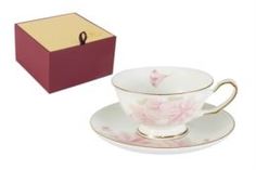 Чайные пары и сервизы Чашка с блюдцем 0.2л розовые цветы Emerald E5-hv004011/cs-al