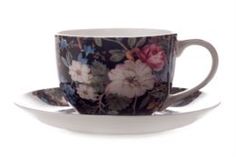 Чайные пары и сервизы Чашка с блюдцем Maxwell & Williams Полночные цветы 0.25 л