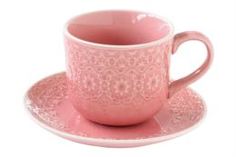 Чайные пары и сервизы Чашка с блюдцем 0.3л розовая ambiente Easy life