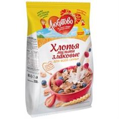 Сухие завтраки Хлопья Любятово мультизлаковые 250 г