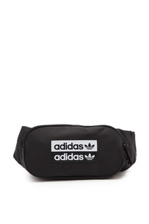 Черная поясная сумка с двойным логотипом Adidas