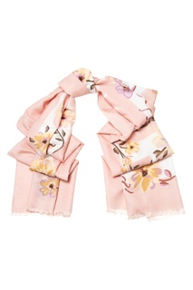 Розовый шарф с цветочным принтом Coach