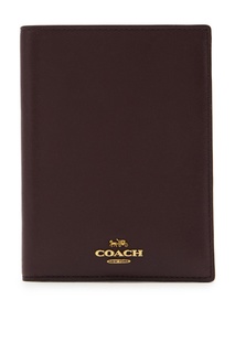 Темно-коричневая обложка для паспорта Coach