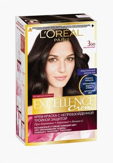 Краска для волос LOreal Paris LOreal "Excellence", оттенок 3.00, Темно-каштановый