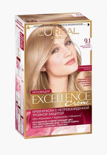 Краска для волос LOreal Paris LOreal "Excellence", оттенок 9.1, Очень светло-русый пепельный