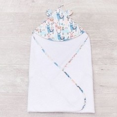 Полотенце детское с уголком AmaroBaby CUTE LOVE ЛАМЫ (белый), 90х90 см.