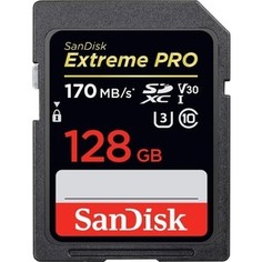 Карта памяти Sandisk Extreme Pro SDXC Card 128GB - 170MB/s V30 UHS-I U3 (SDSDXXY-128G-GN4IN)