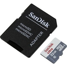 Карта памяти Sandisk Ultra Android microSDHC + SD Adapter 32GB 80MB/s Class 10 - Tablet Packaging (SDSQUNS-032G-GN6TA)