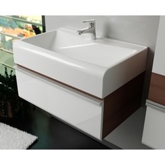 Тумба под раковину Velvex Crystal 60 белый\темный лен (tpCUB.60-27.21)