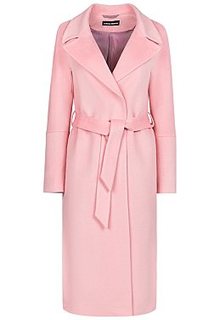 Розовое пальто с поясом La Reine Blanche