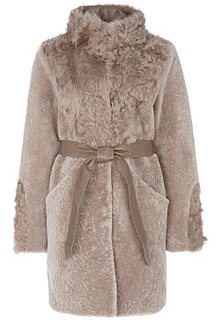 Шуба из овчины с отделкой овчиной калган Virtuale Fur Collection