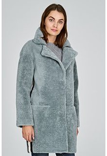 Шуба из овчины с английским воротником Virtuale Fur Collection