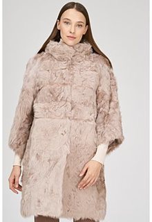 Утепленная шуба из овчины калган Virtuale Fur Collection