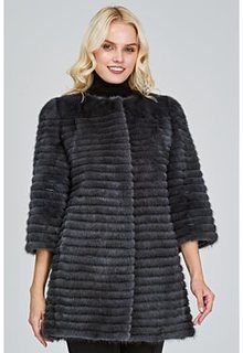 Норковая шуба без воротника Virtuale Fur Collection