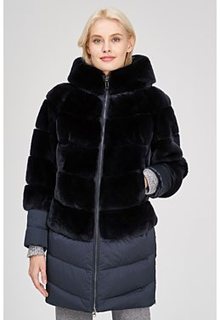 Комбинированная шуба из меха кролика Virtuale Fur Collection