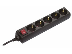 Удлинитель Schwabe 5 Sockets 1.4m Black 35012AS