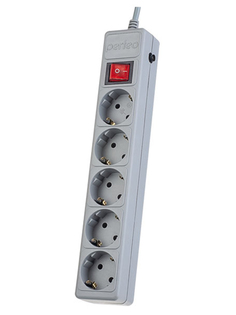Сетевой фильтр Perfeo Power Plus 5 Sockets 3m Grey PF-PP-5/3.0-G