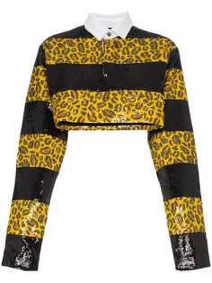 Charms леопардовая укороченная рубашка с пайетками