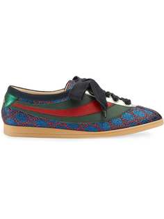 Gucci кроссовки Falacer с люрексом и фирменной полоской Web