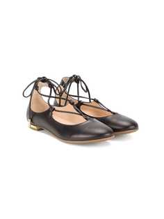 Aquazzura Mini балетки на шнуровке Mini Christy