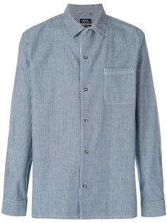 A.P.C. полосатая джинсовая рубашка