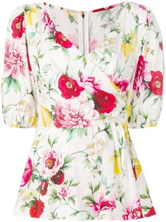 Dolce & Gabbana блузка с запахом с цветочным принтом