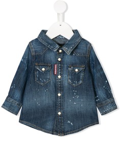 Dsquared2 Kids джинсовая куртка с эффектом пятен