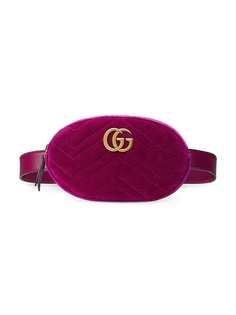 Gucci стеганая поясная сумка GG Marmont