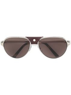 Cartier солнцезащитные очки-авиаторы Santos