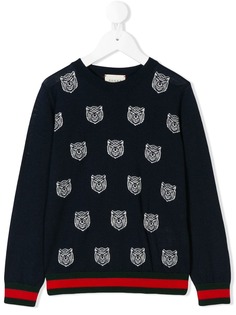 Gucci Kids джемпер с вышивкой и круглым вырезом