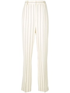 Khaite брюки строгого кроя в тонкую полоску