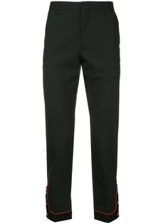 JohnUNDERCOVER contrast cuff stripe trousers