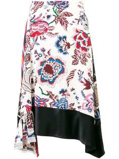 Tory Burch асимметричная юбка с цветочным принтом