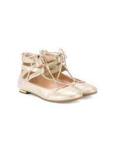 Aquazzura Mini балетки на шнуровке Mini Belgravia