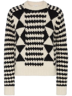 Saint Laurent вязаный джемпер с графическим узором