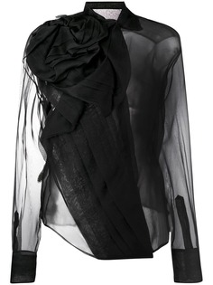 Christian Dior прозрачная драпированная блузка pre-owned