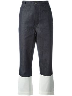 Loewe ждинсовые брюки палаццо дизайна колор-блок