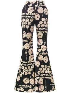 Beaufille расклешенные брюки с принтом