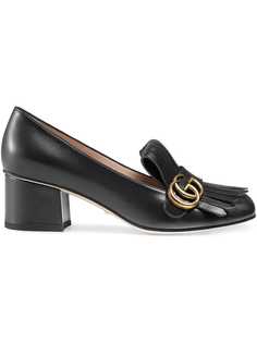 Gucci туфли-лодочки с логотипом и бахромой