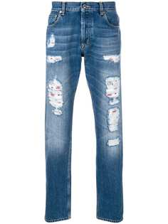 Alexander McQueen прямые джинсы с эффектом потертости