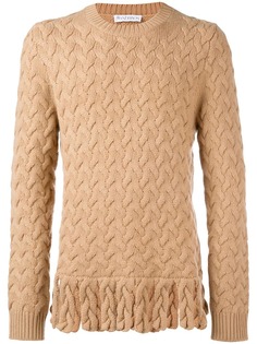 JW Anderson свитер крупной вязки с бахромой