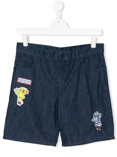 Kenzo Kids джинсовые шорты с заплатками