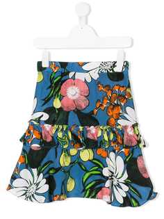 Marni Kids юбка с цветочным принтом и оборками