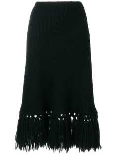 Dolce & Gabbana Pre-Owned трикотажная юбка с бахромой