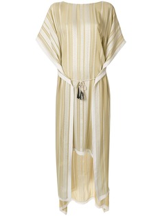Zeus+Dione фактурное платье-кафтан с поясом с кисточками