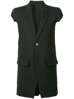 Rick Owens блейзер строгого кроя без рукавов с карманами